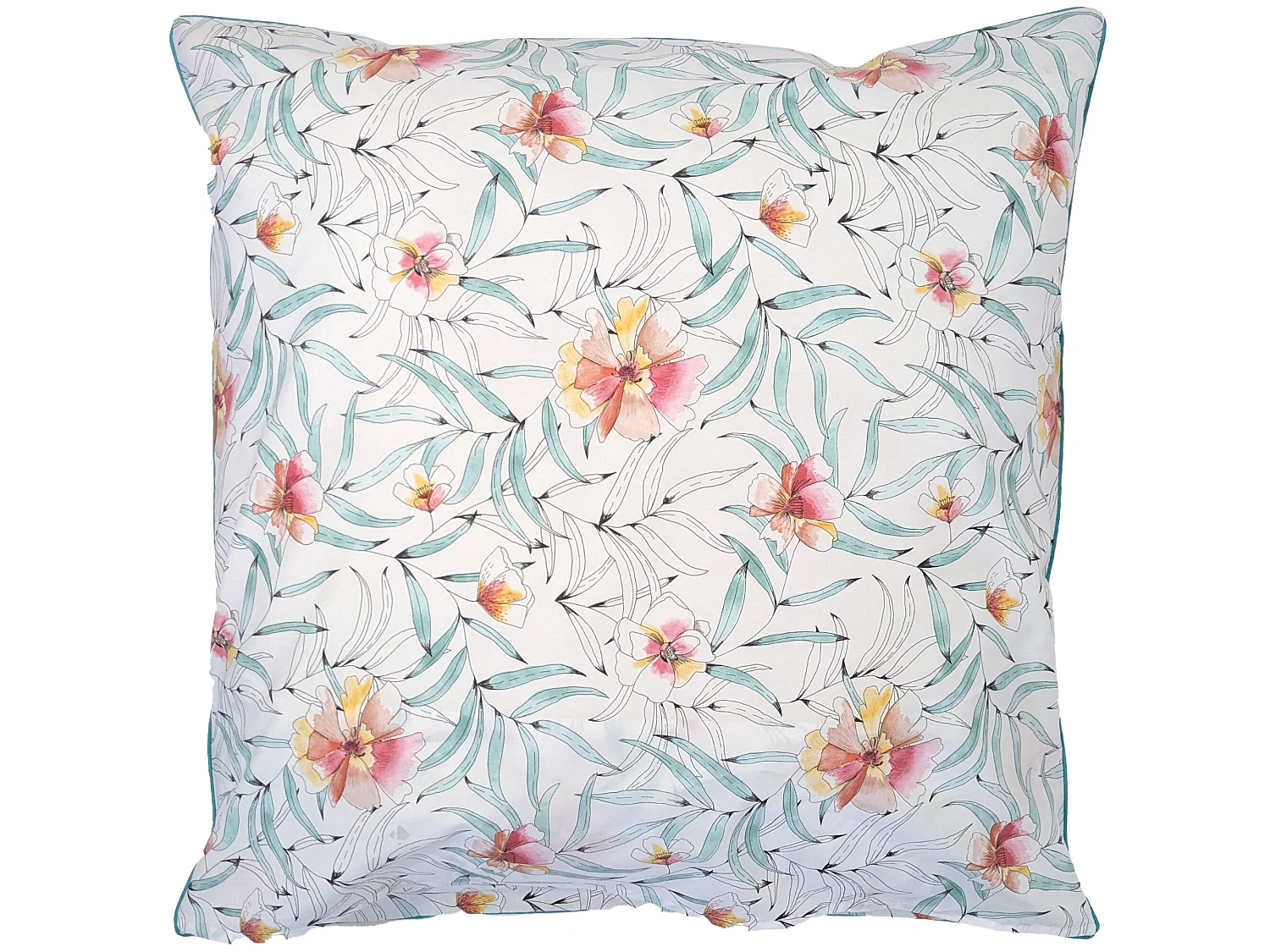 Taie d'oreiller 65x65 cm percale de coton ROXANE multicolore