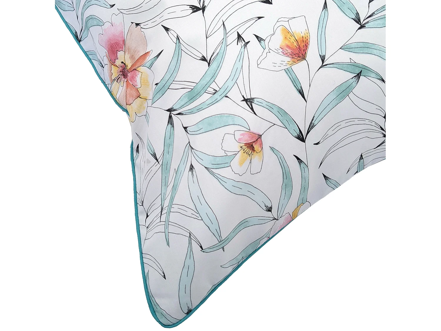 Taie d'oreiller 65x65 cm percale de coton ROXANE multicolore