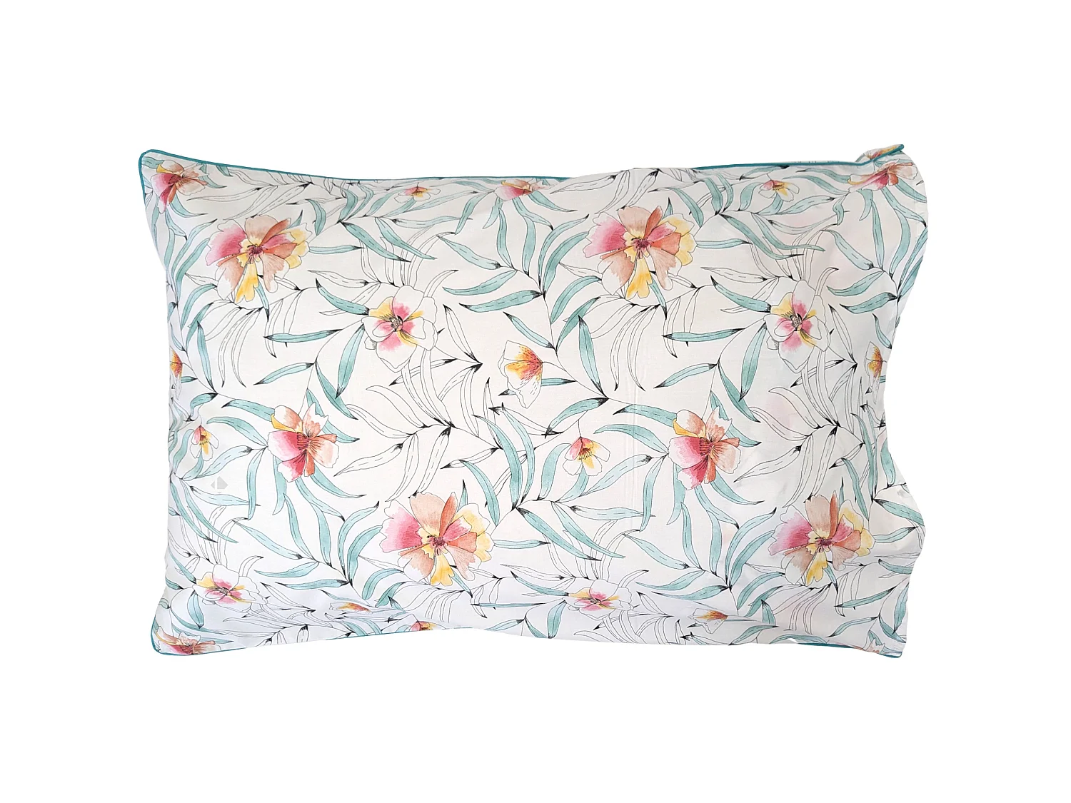 Taie d'oreiller 50x70 cm percale de coton ROXANE multicolore