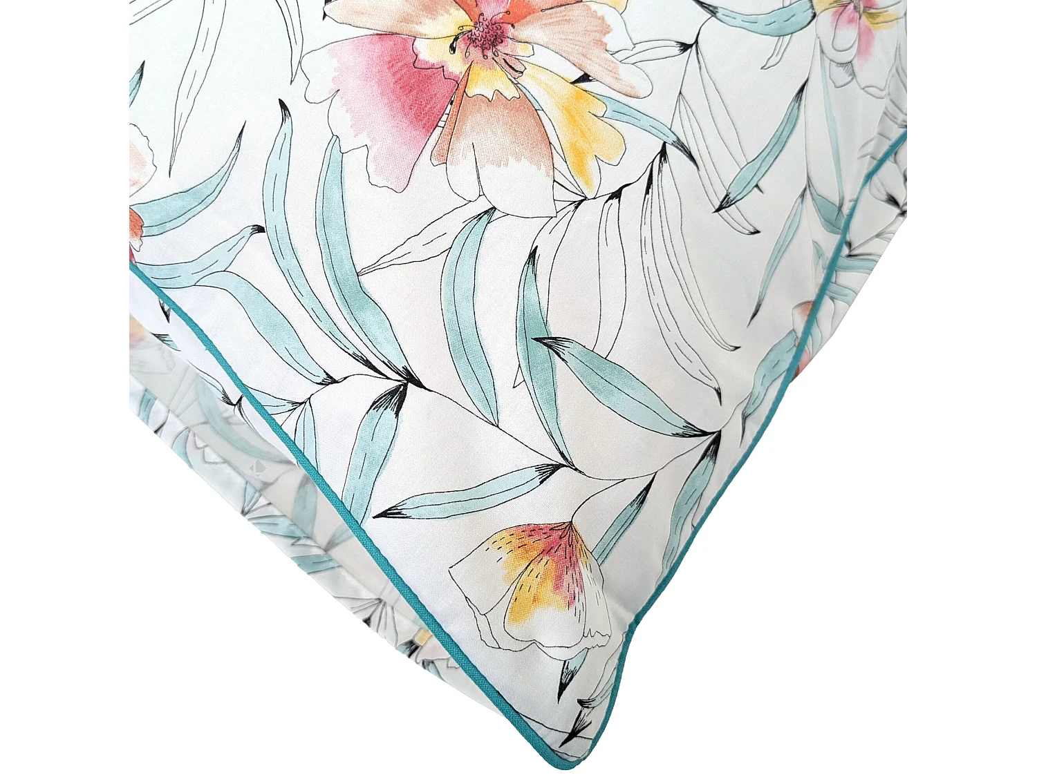 Taie d'oreiller 50x70 cm percale de coton ROXANE multicolore