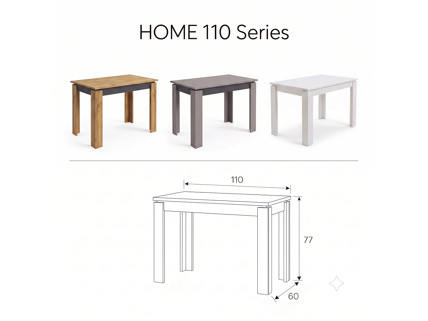 Dining table Shefa Line Home 110 Gold craft oak - Anthracite