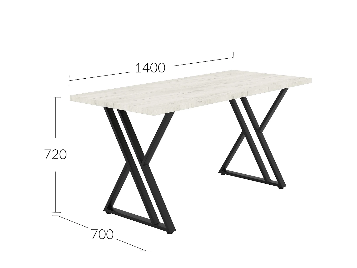 Dining table Shefa Line New York 140 White Craft Oak