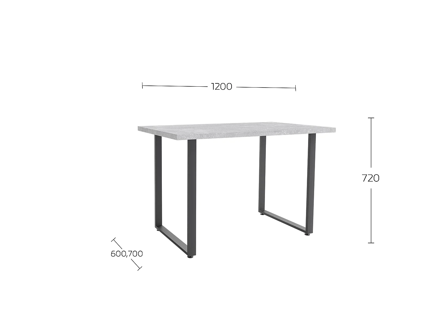 Dining table Shefa Line Seattle 120 Concrete Grey