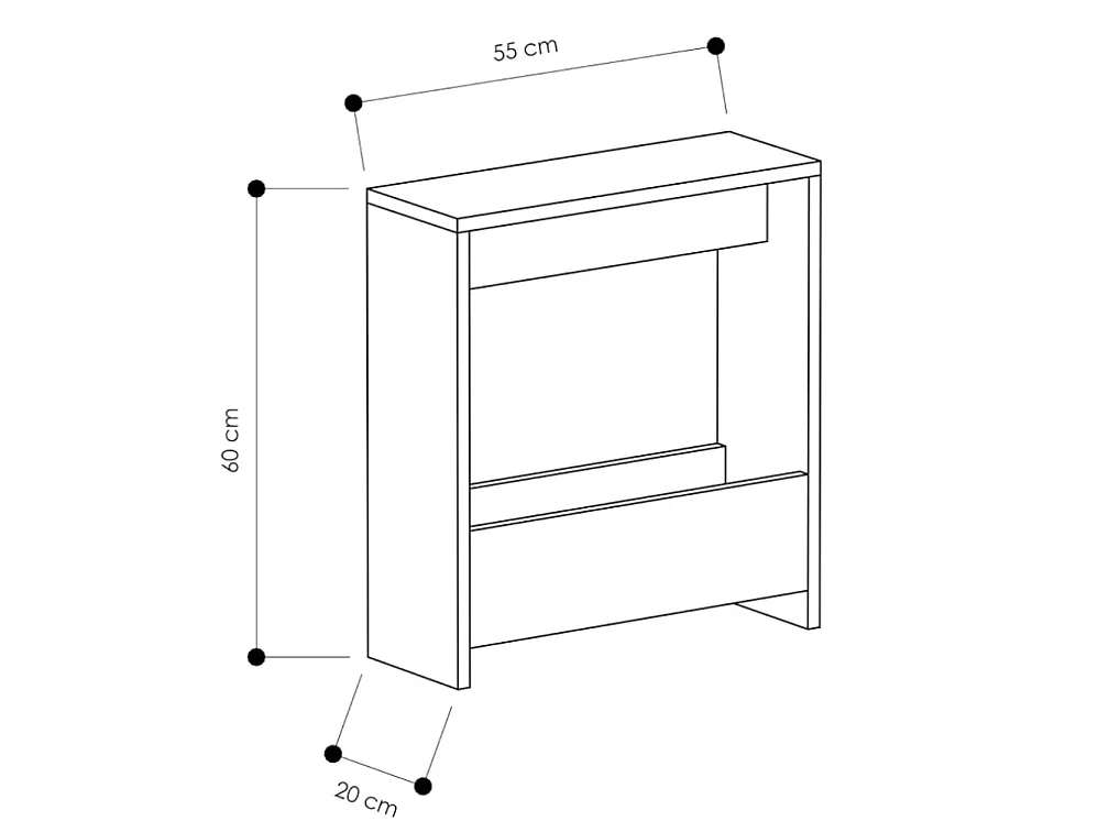 Slim Side Table Shefa Line Focus 55 White