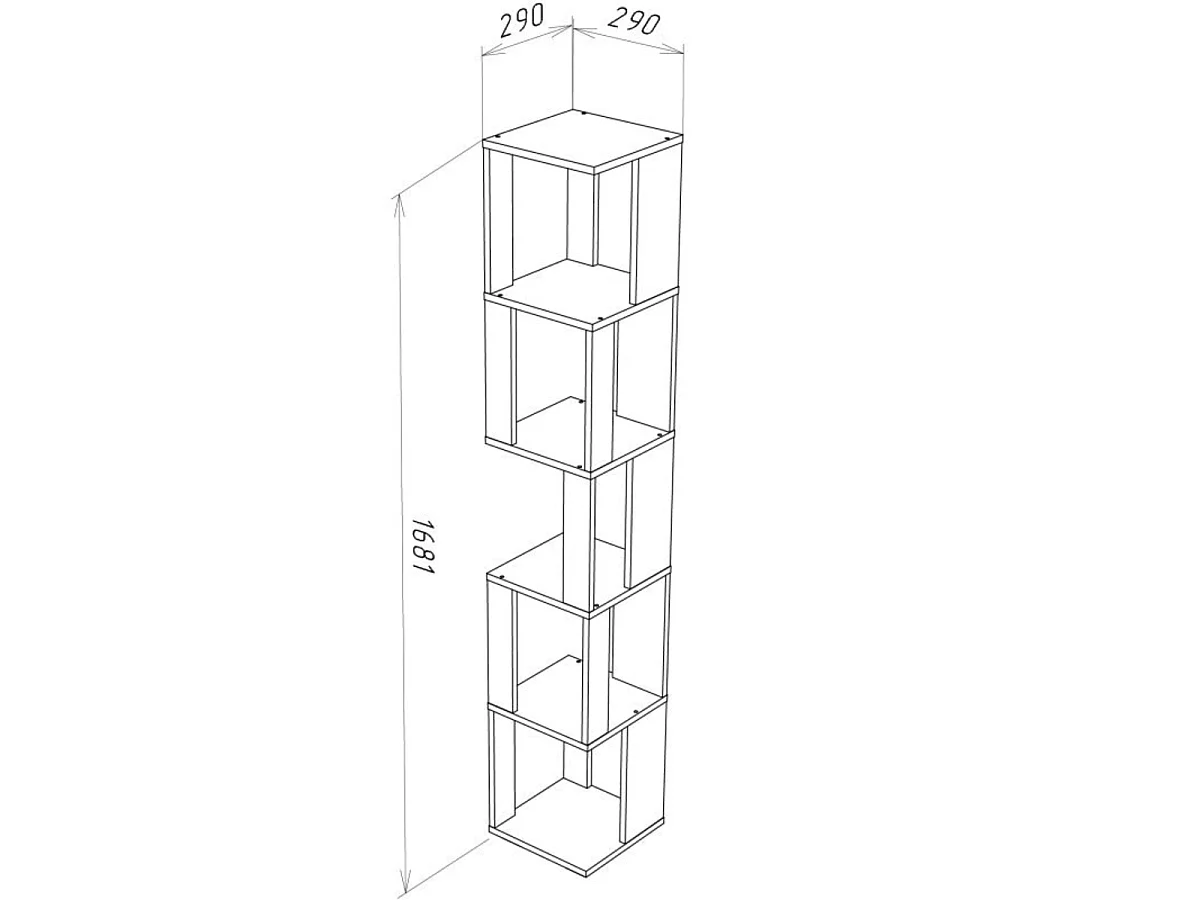 Shelving unit Shefa Line Element-5 Graphite