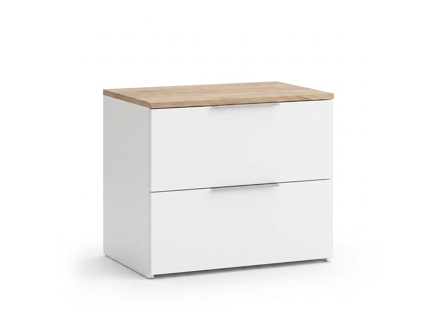 Shefa Line MODU 60 Chest of Drawers, 2 Drawers, White/Sonoma Oak