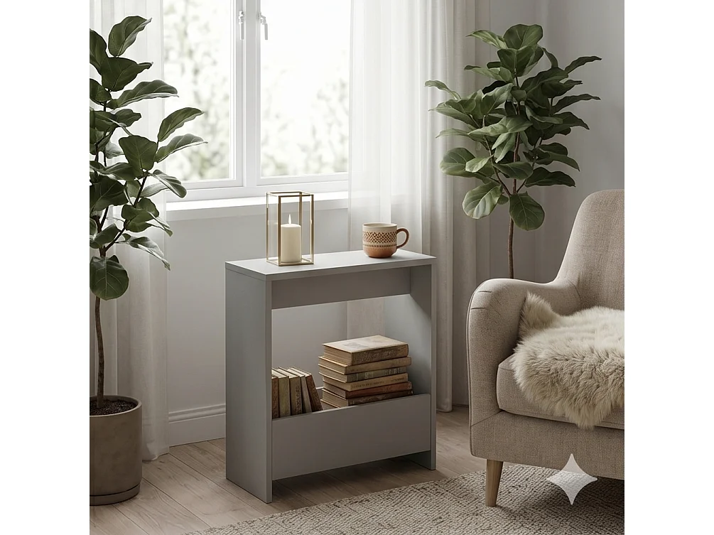 Slim Side Table Shefa Line Focus 55 Grey