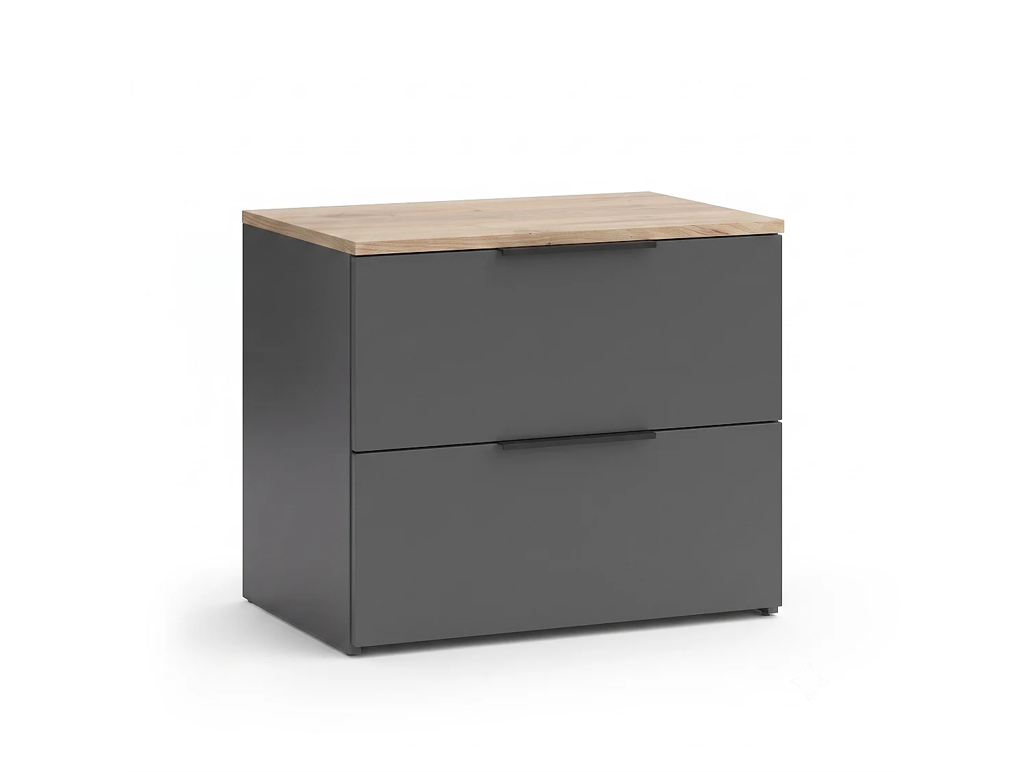 Shefa Line MODU 60 Chest of Drawers, 2 Drawers, Graphite/Wotan Oak
