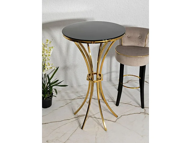 Table de bar en métal et verre Shanty 60 x 108 cm
