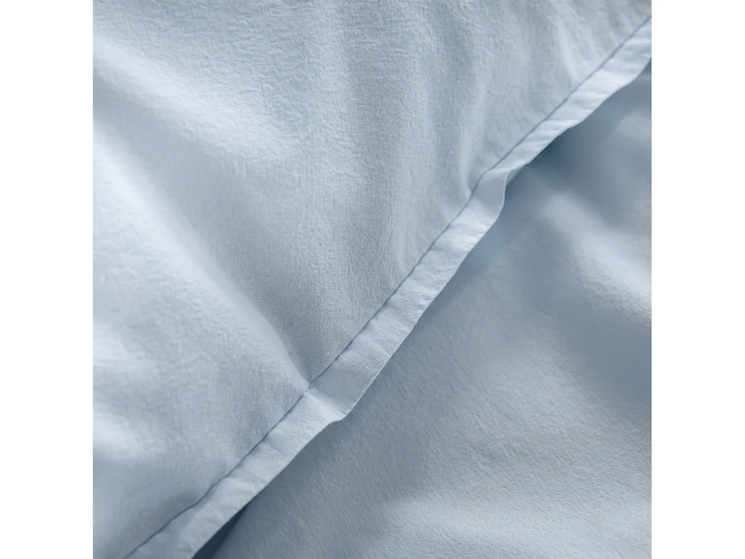 Taie d'oreiller coton lavé - SOMEO Bleu ciel 65x65 - CELESTE