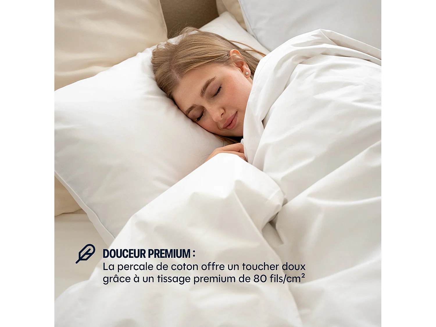 Taies d'oreillers 50x70cm - Peach Blush - Percale de Coton