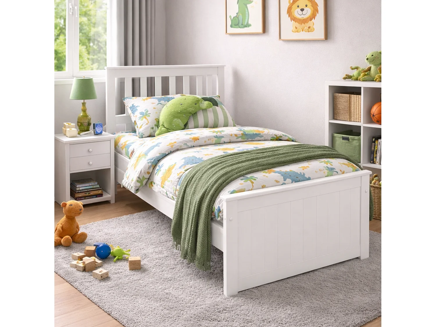 Rio White Wooden Kids Bed Single