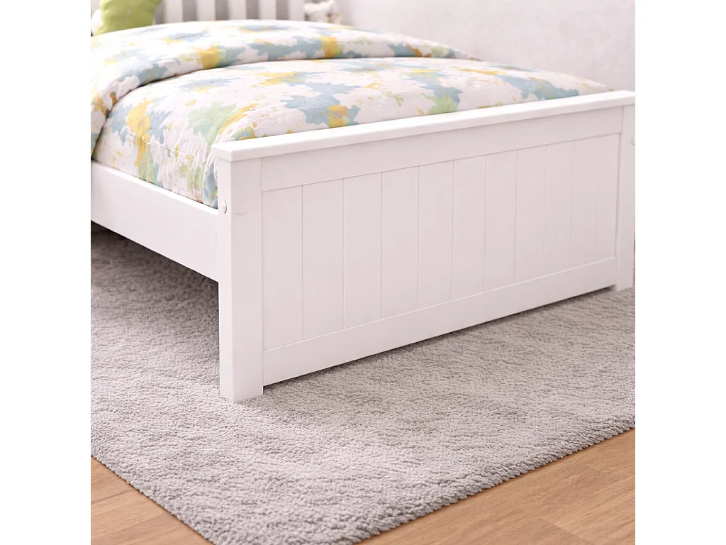 Rio White Wooden Kids Bed Single