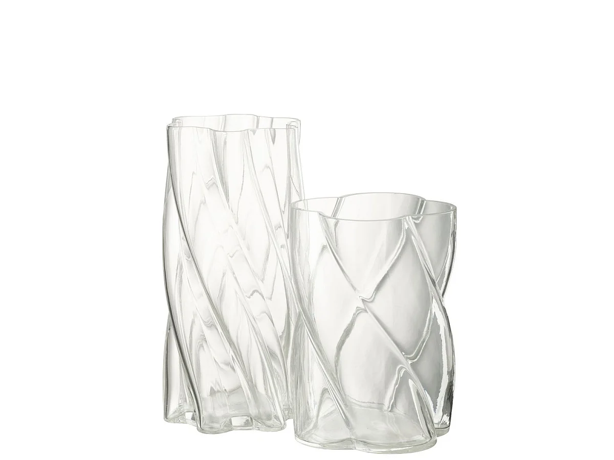 Vase Tourbillon en Verre "Swirly" 19cm Transparent