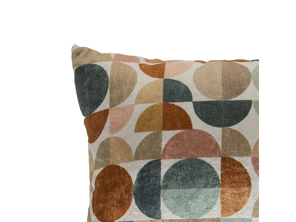 Coussin Circle en coton imprimé 45x45 cm