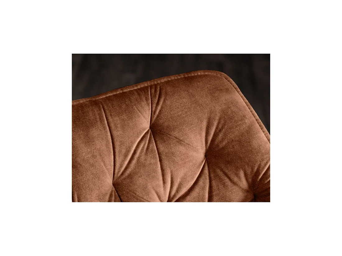 Lote de 2 sillas de diseño COMFY giratorias 180° en terciopelo marrón capitonado y patas negras