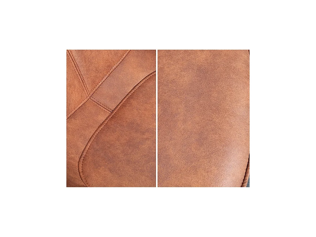 Lote de 2 sillas de diseño COMFY giratorias 180° en microfibra marrón y patas negras