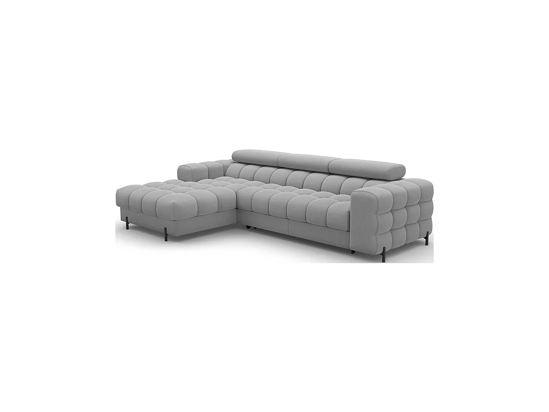 Sofá de esquina convertible izquierdo Gris oscuro jaspeado confort premium 285x99x181cm FILTRO