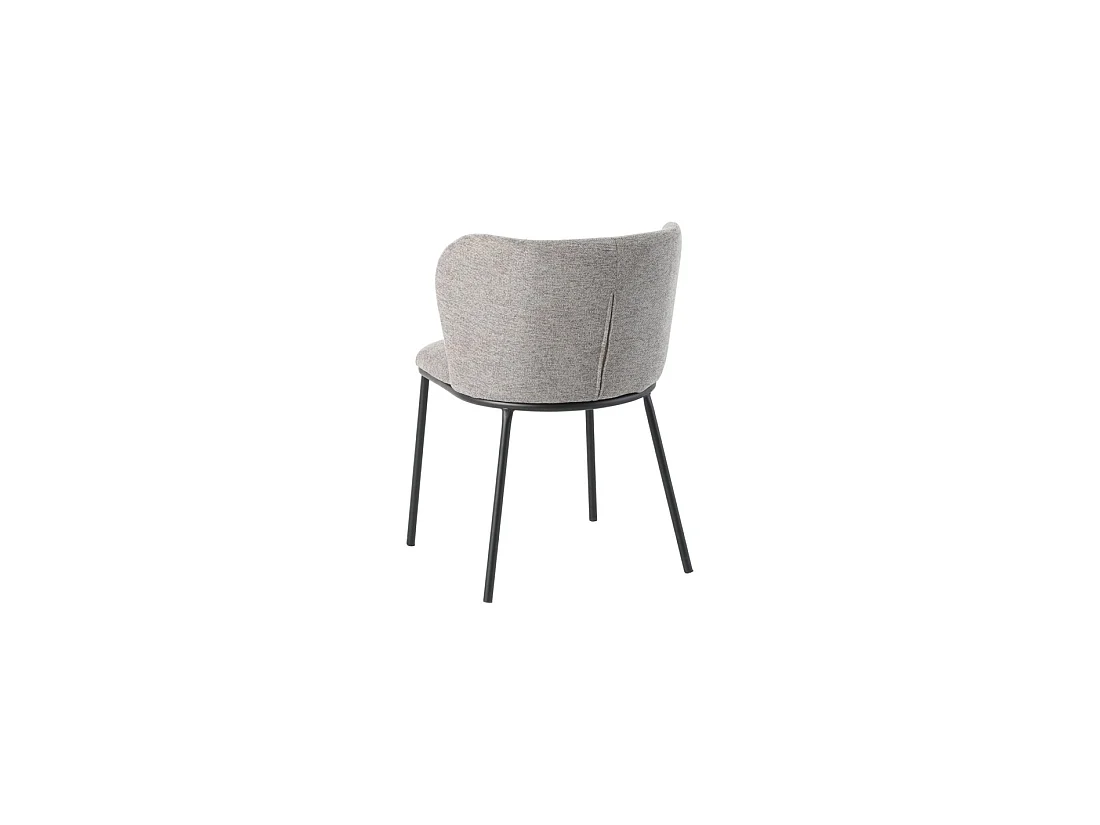 Lot de 2 chaises PAVIA gris beige – Dossier enveloppant arrondi et pieds fins noirs