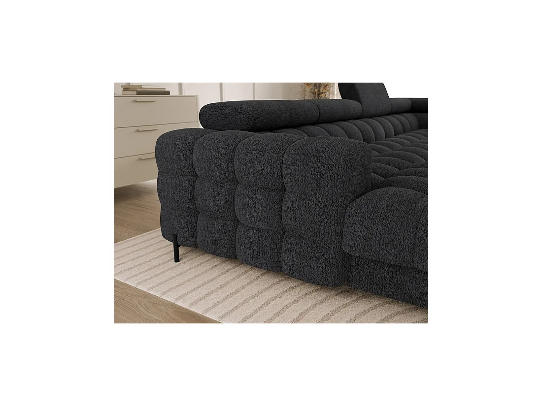 Canapé panoramique convertible Charbon angle droit FERARIA 358x93x202cm