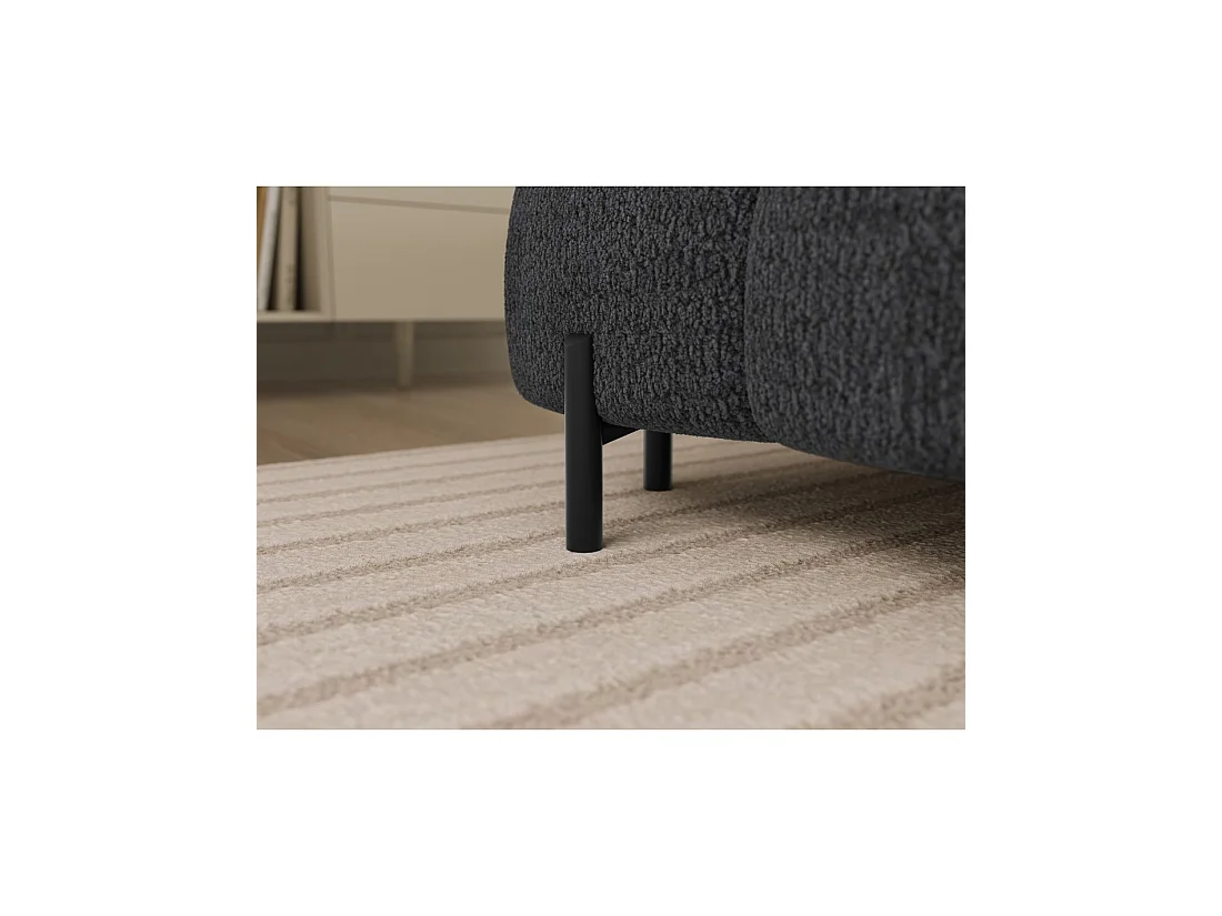 Canapé panoramique convertible Charbon angle droit FERARIA 358x93x202cm