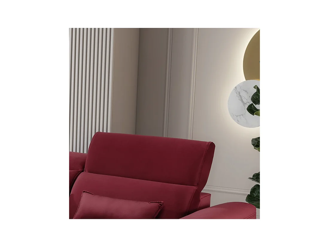 Hoekbank met slaapfunctie rood links 4-zits FABLE