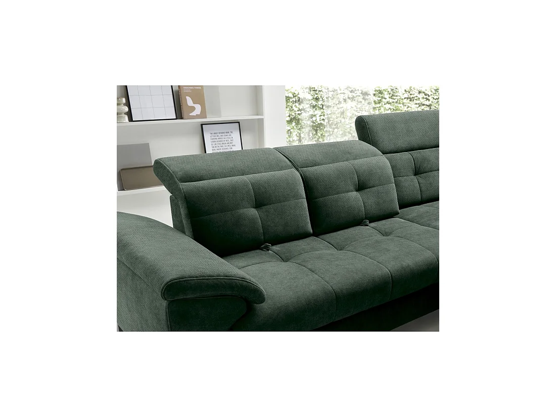 Canapé d'angle Vert 5 places angle droit assise profonde INFERNO