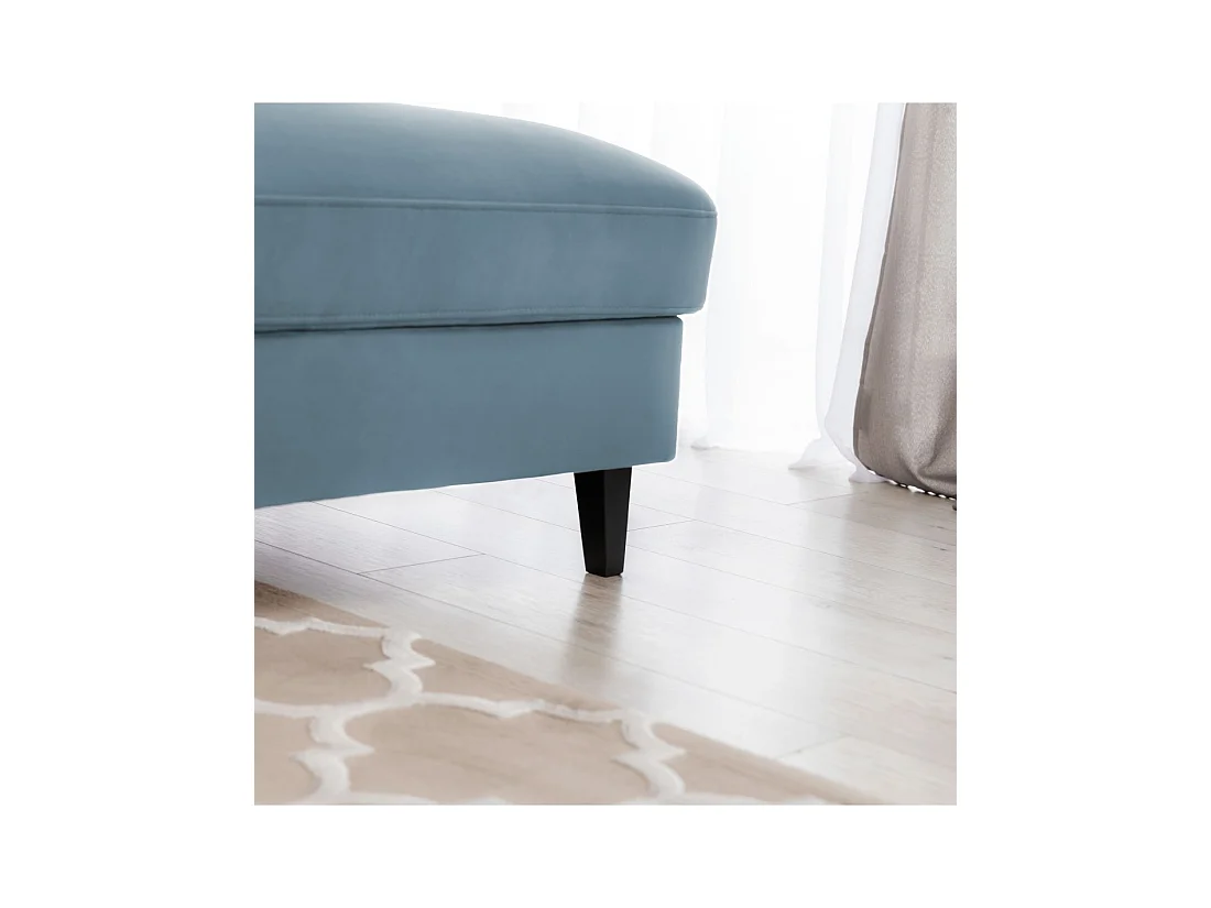 Canapé d'angle convertible bleu angle droit 4 places FABLE
