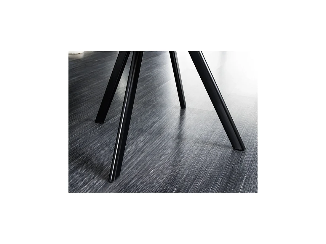 Lot de 2 chaises design COMFY pivotantes à 180° en velours gris capitonné et pieds noirs