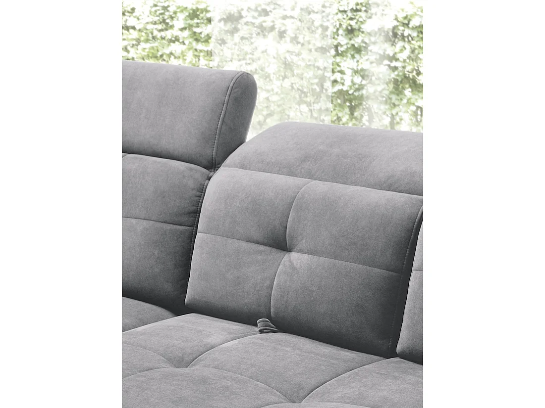Canapé d'angle Gris 5 places angle gauche assise haute 48cm INFERNO