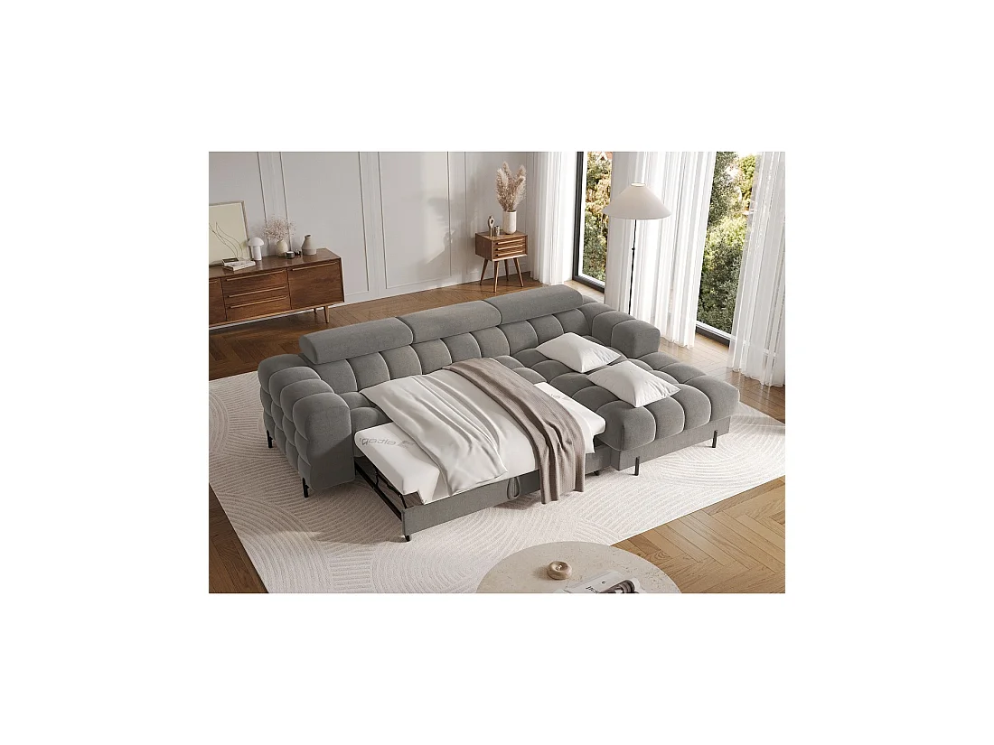 Canapé d'angle droit convertible Gris foncé confort premium 285x99x181cm FILTRO