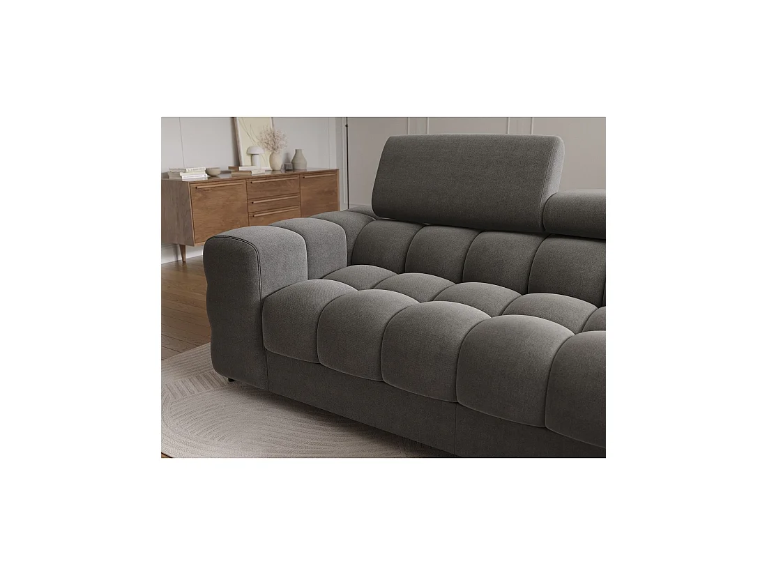 Canapé d'angle droit convertible Gris foncé confort premium 285x99x181cm FILTRO