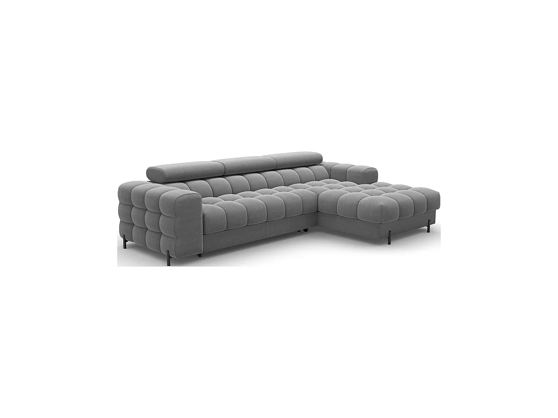Canapé d'angle droit convertible Gris foncé confort premium 285x99x181cm FILTRO