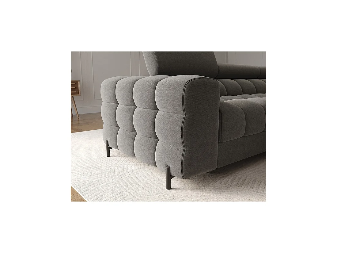 Canapé d'angle droit convertible Gris foncé confort premium 285x99x181cm FILTRO