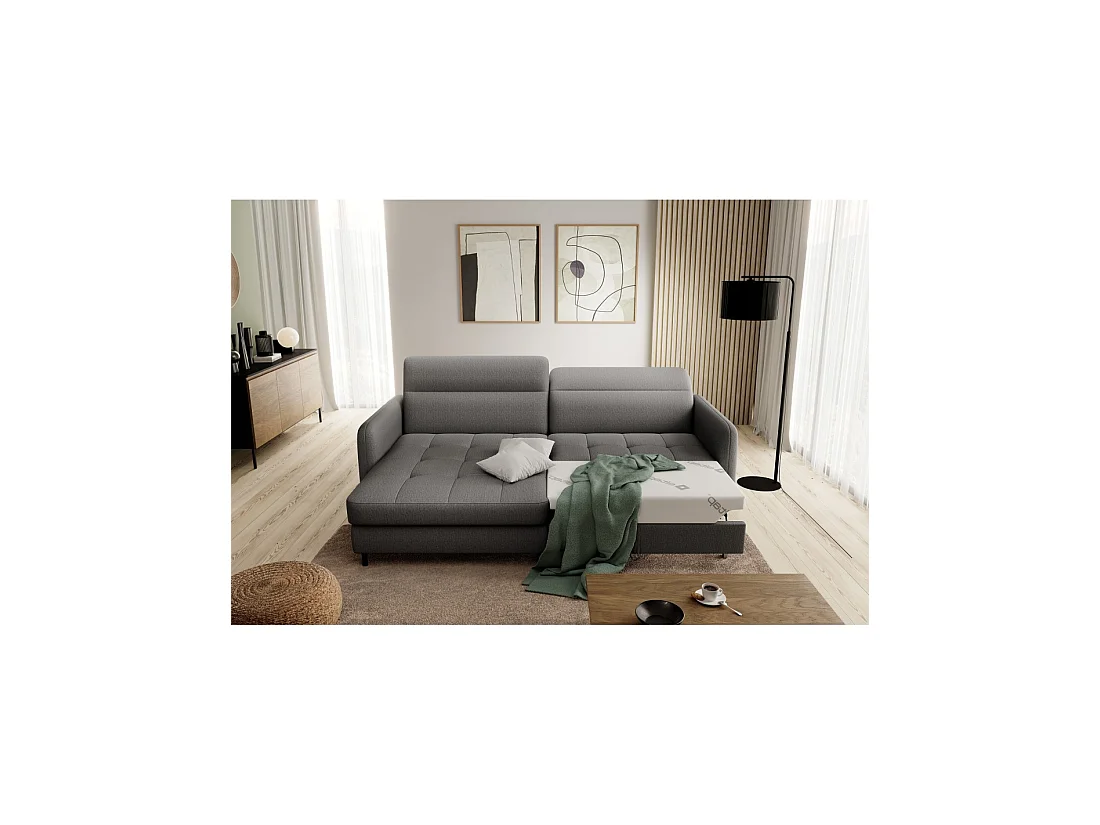 Sofá de esquina colección GOUMSI color Gris oscuro
