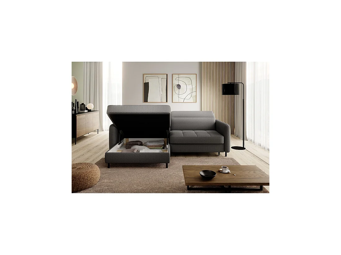Sofá de esquina colección GOUMSI color Gris oscuro