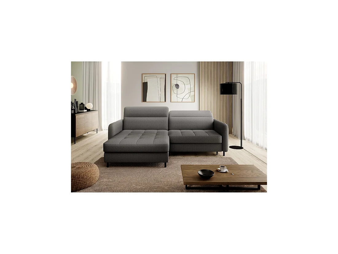 Sofá de esquina colección GOUMSI color Gris oscuro