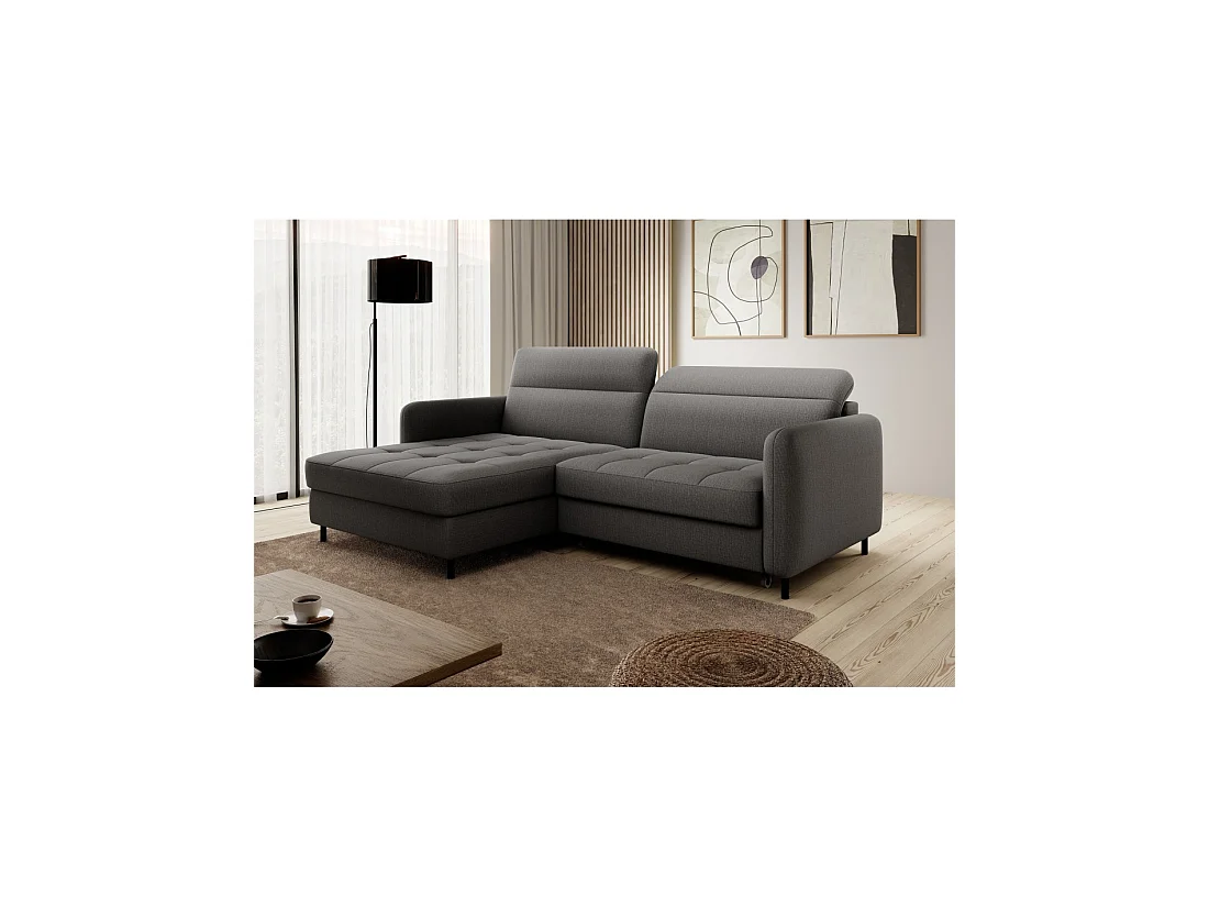 Sofá de esquina colección GOUMSI color Gris oscuro