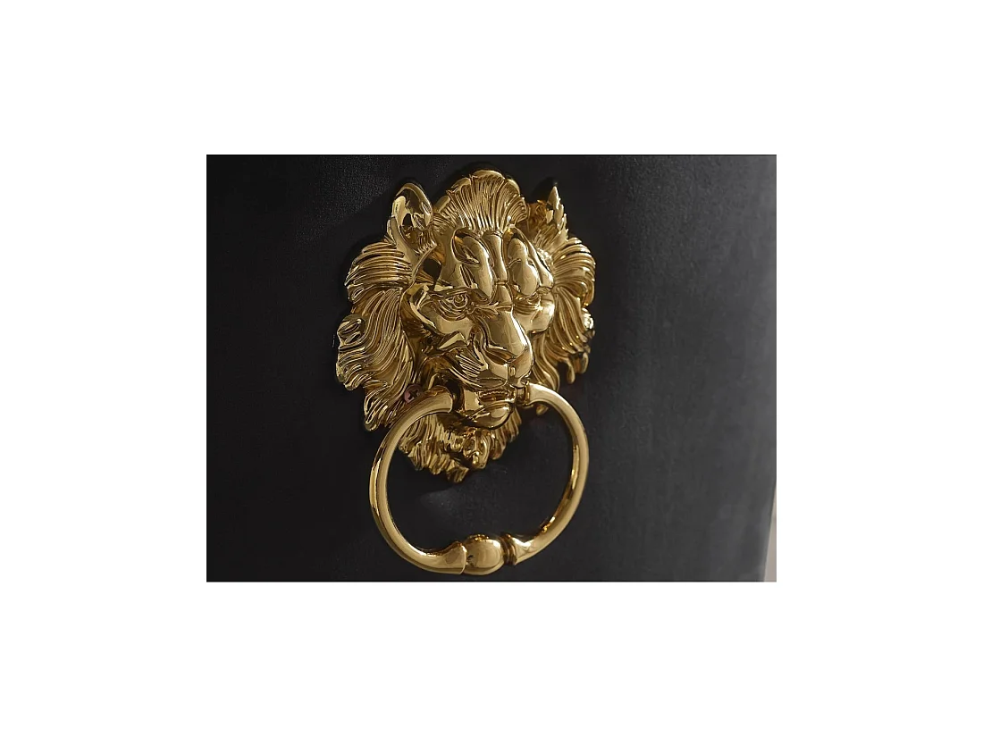Lot de 2 chaises baroques VELENA en velours noir capitonné avec pieds dorés