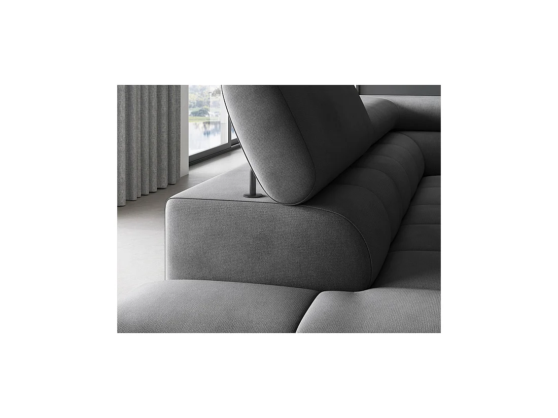 Canapé FERRUM Donkergrijs omvormbaar 5 zitplaatsen linkerhoek comfortabele zitting 276x93x200cm