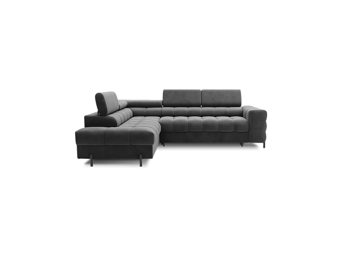 Canapé FERRUM Donkergrijs omvormbaar 5 zitplaatsen linkerhoek comfortabele zitting 276x93x200cm