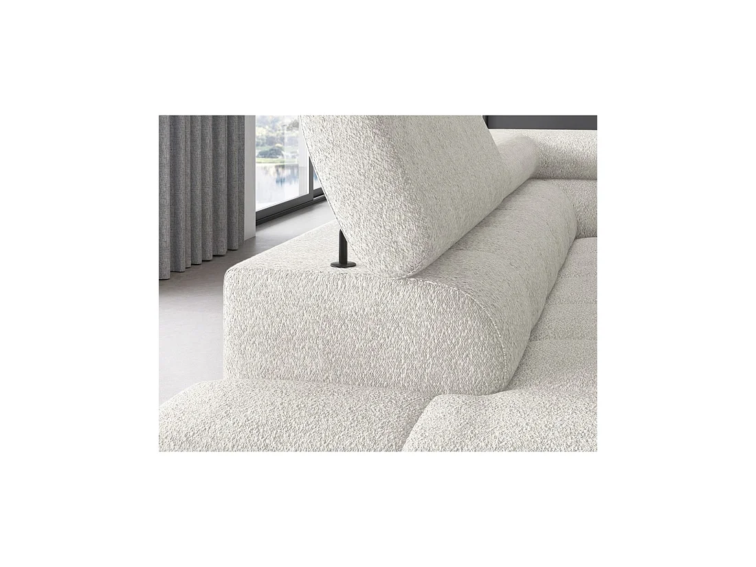 Canapé d'angle gauche convertible Blanc alpin 5 places FERRUM avec couchage 276x93x200cm