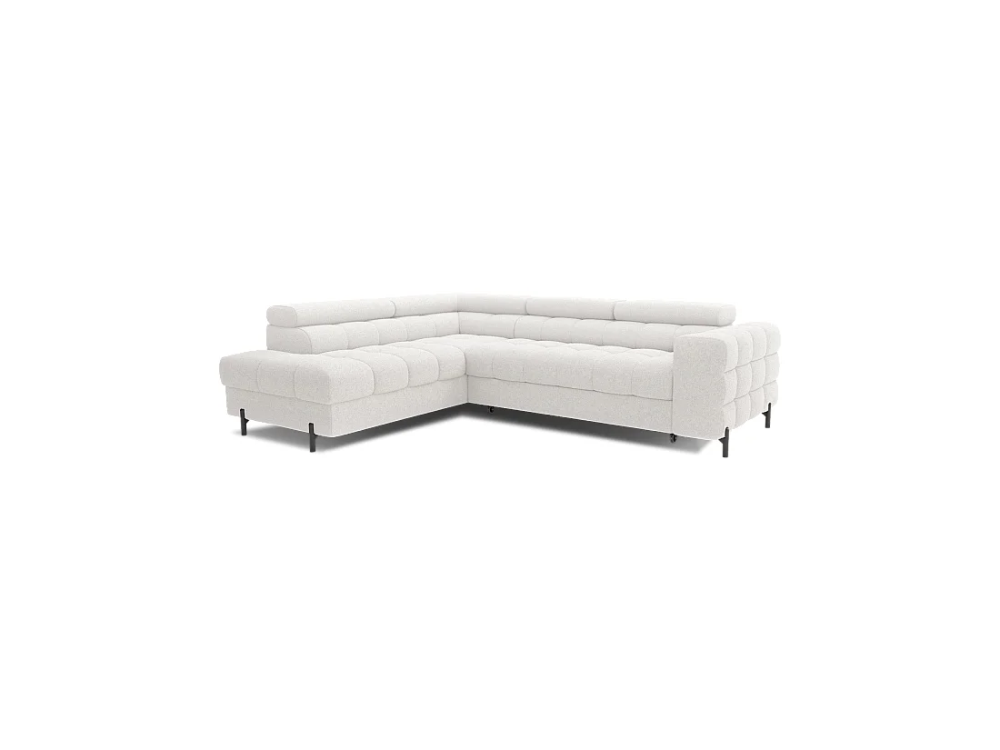 Canapé d'angle gauche convertible Blanc alpin 5 places FERRUM avec couchage 276x93x200cm