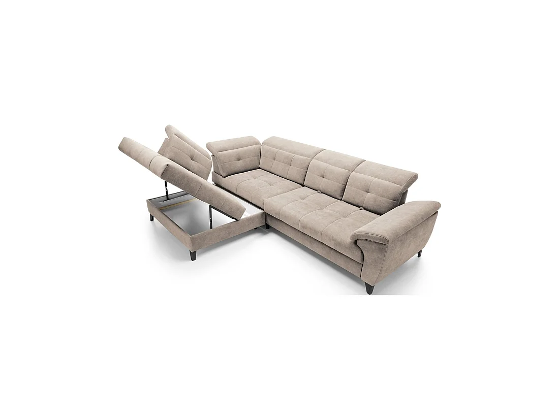 Canapé d'angle Beige 5 places angle gauche 5 places confort INFERNO