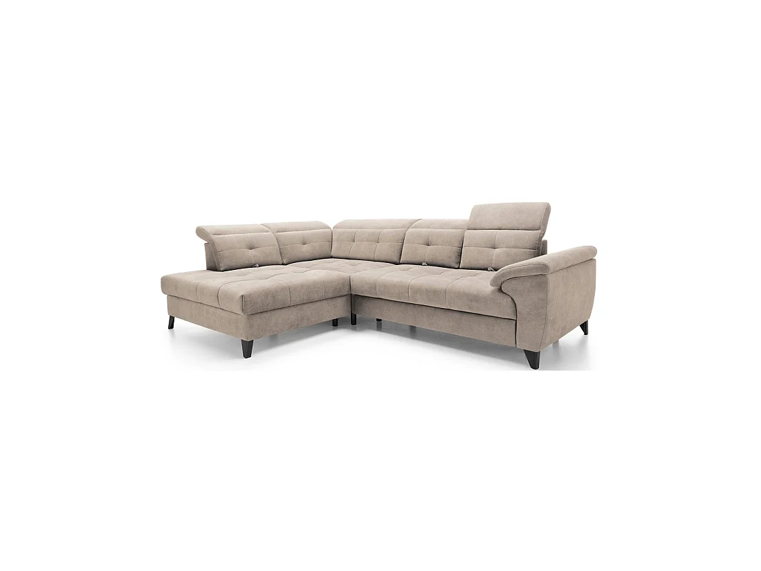 Canapé d'angle Beige 5 places angle gauche 5 places confort INFERNO