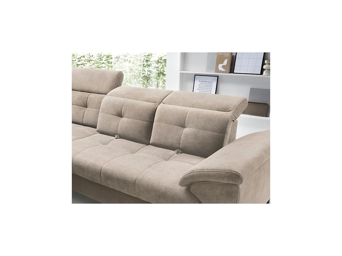 Canapé d'angle Beige 5 places angle gauche 5 places confort INFERNO