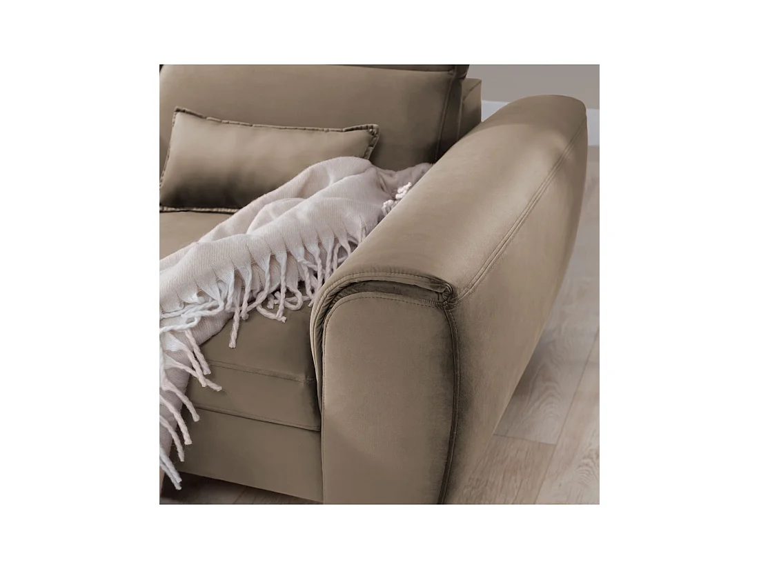 Canapé d'angle convertible marron angle gauche 4 places FABLE