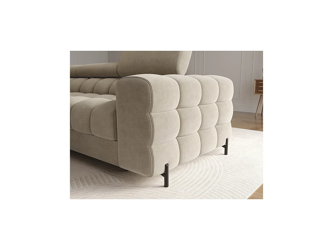 Sofá de esquina izquierda convertible Beige diseño elegante 285x99x181cm FILTRO