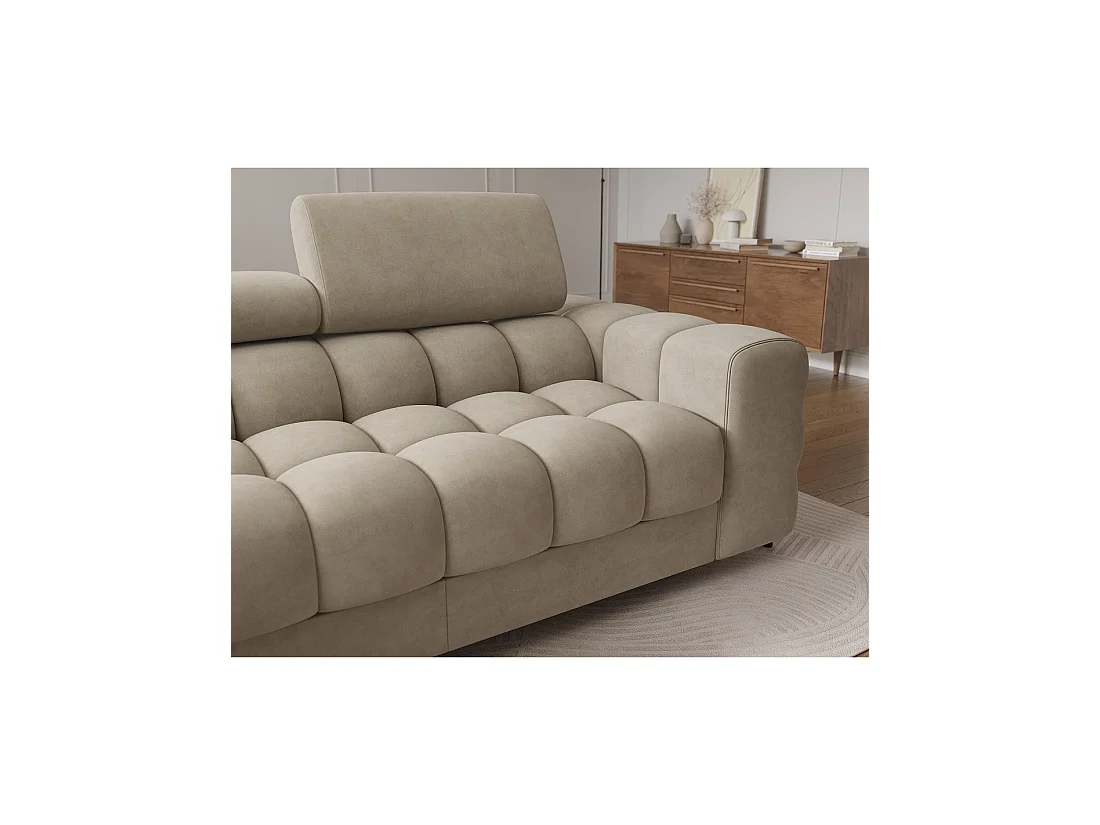 Sofá de esquina izquierda convertible Beige diseño elegante 285x99x181cm FILTRO