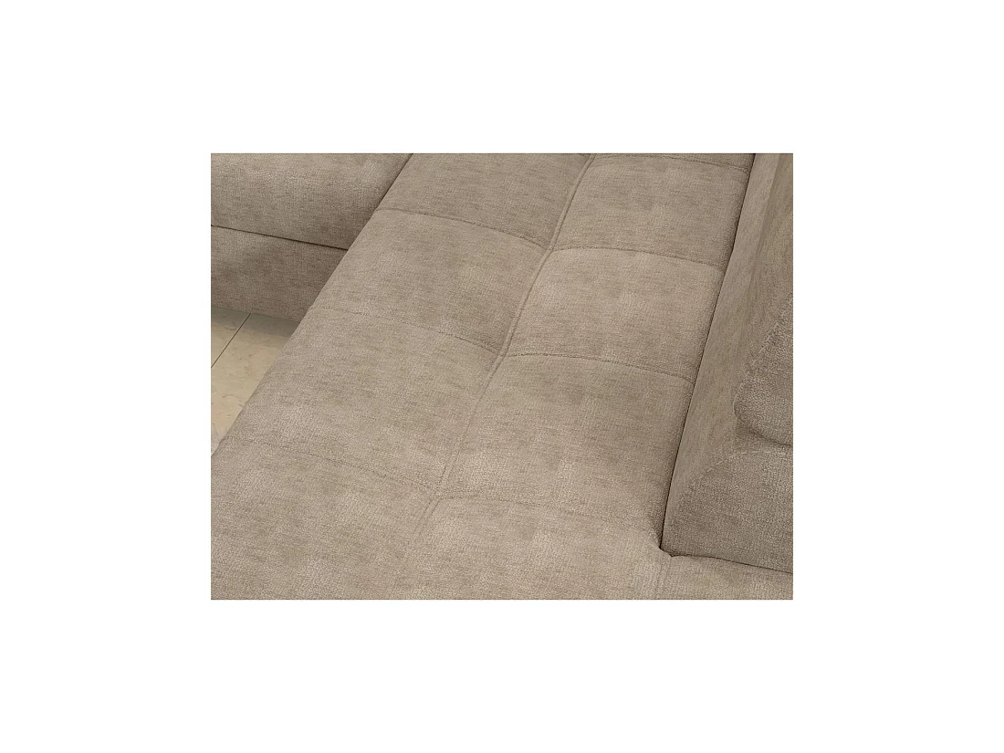 Canapé d'angle convertible PALAZZO 4 places beige – angle gauche avec coffre